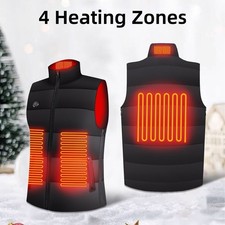Heated Vest 4 Heating Zones w/ 5000mAh Battery Pack Graphene Electric Vest Jack