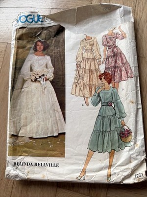 Vogue Belinda Bellville 1251 Schnittmuster Brautkleid Reifrock Schleier Gr. 8/36