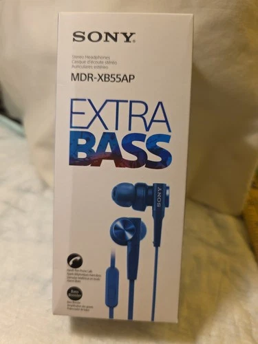 SONY MDR-XB55AP Bass Booster In-Ear Headphones In-line Remote Mic Blue
