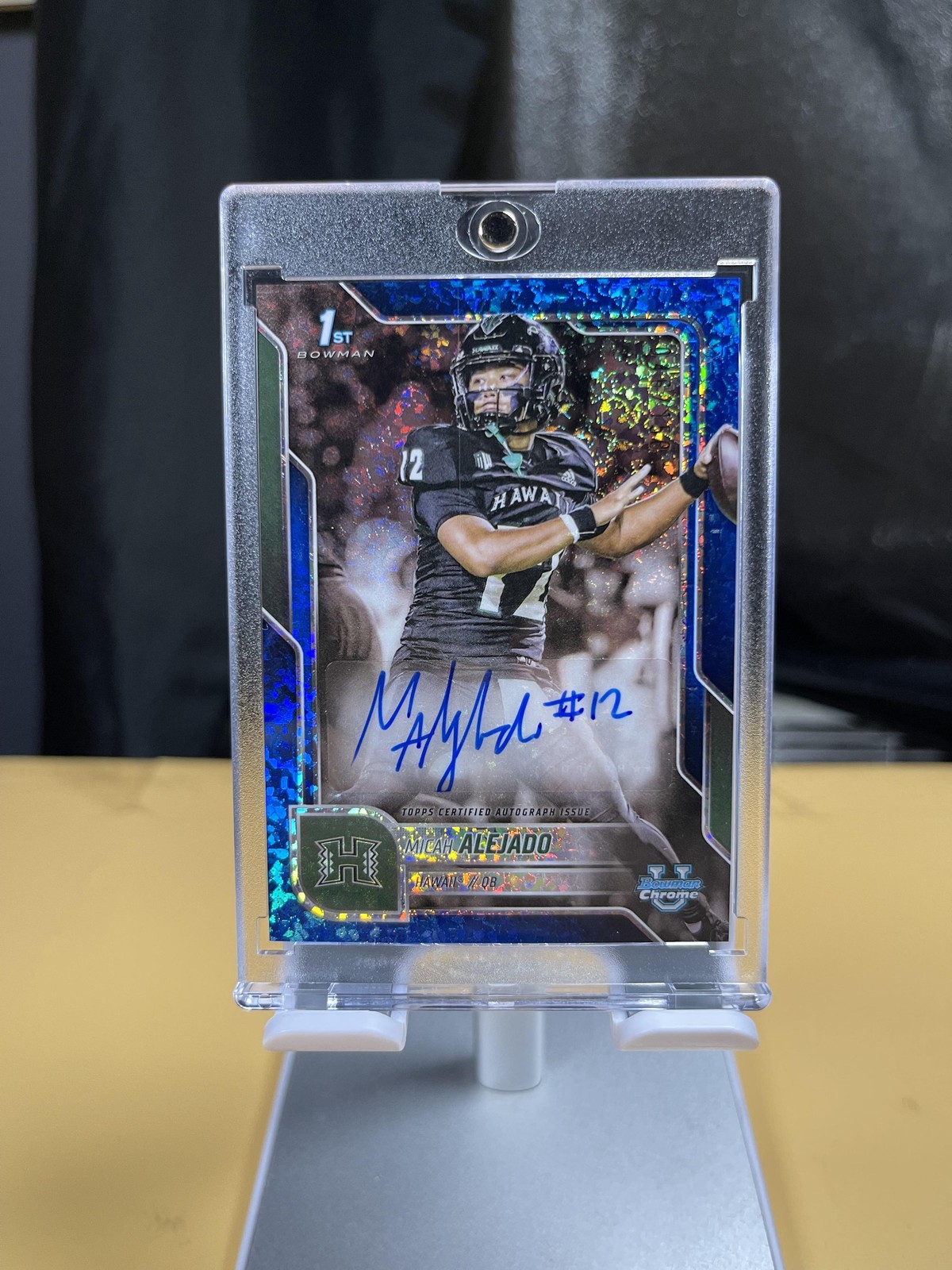2025 Bowman Chrome University Auto Blue Refractor #BCA-MA Micah Alejado /150