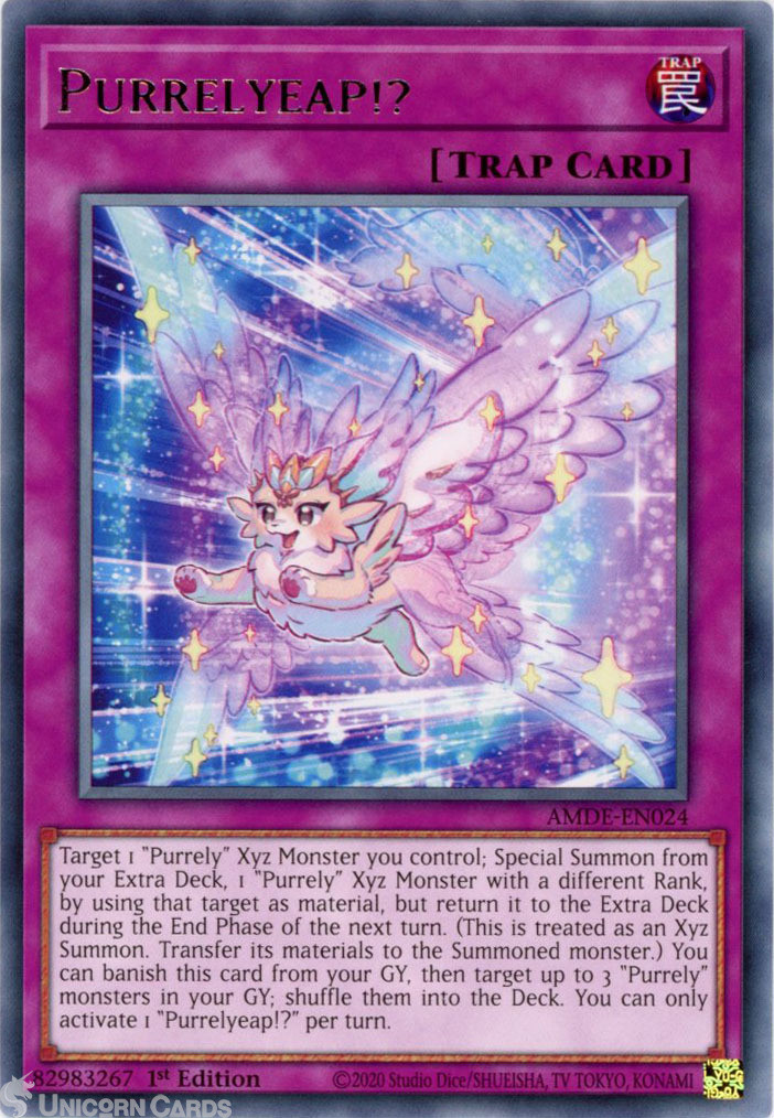 AMDE-EN024 Purrelyeap!? :: Rare 1st Edition Mint YuGiOh Card