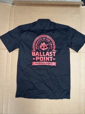 Ballast Point Dickies Button Down Work Shirt Small NWT Red Logo On Front & Back