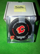 NHL Phil Flyers @ Flames Game Used Official MICROCHIP Puck 12.31.2023 3p 5104