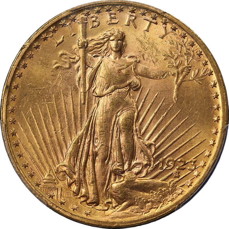 1923-P Saint-Gaudens Gold $20 PCGS MS63 Nice Eye Appeal Nice Strike