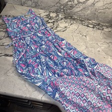 Lilly Pulitzer For Target Girls XS (4/5) Blue Pink Maxi Dress My Fans