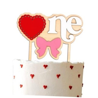 Valentine's Day One Cake Topper - Valentine's Day First Valentine One Topper