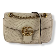 Gucci GG Marmont White Leather Small Handbag
