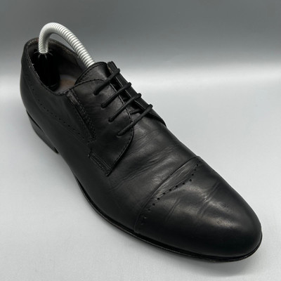 Carlo Pazolini Schwarz Leder Derby Schuhe Herren Uk 6,5 Schnürschuhe