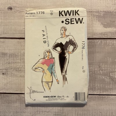 Kwik Sew 1776 Sewing Pattern Knit Dress Top Color Block Miss Sz XS-L UNCUT