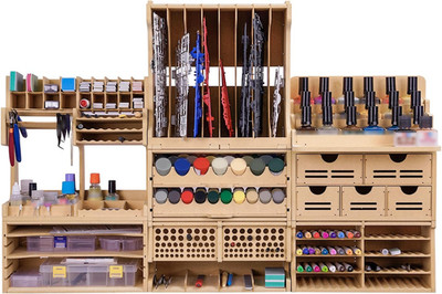 Wooden Tool Organizer Rack for Tamiya Gundam Models & Craft Supplies