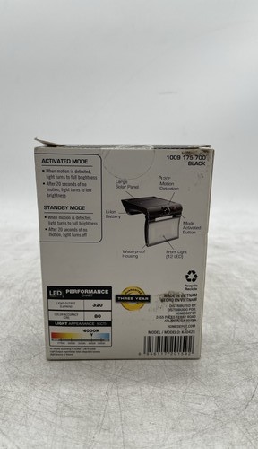 Defiant 120° Motion Activated Solar LED Security Flood Light 320 Lumens Black - Picture 3 of 6