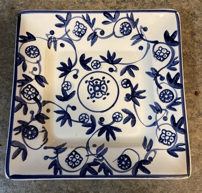 Replacement  Annalise by HD Design 8'' Square Blue & White Salad Plate Perfect