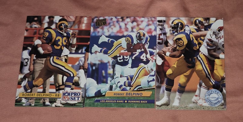 Lot Of 3 Robert Delpino Los Angeles Rams NFL Football Cards