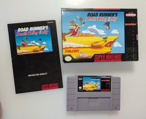 Road Runner's Death Valley Rally SNES (CIB) Manual Sunsoft NTSC-U/C 1992 tested