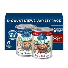 Blue Buffalo Blue’s Stew Variety Pack Hearty 12.5 Ounce (Pack of 6), Brown 5.88 per gallon