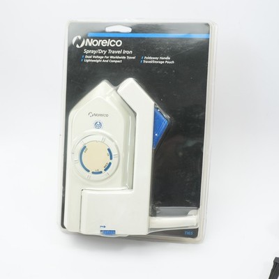 Vintage NEW Norelco Spray Dry Travel Iron TI65 Dual Voltage for Worldwide Travel