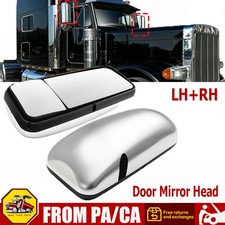 Pair Chrome Door Mirror Power For Kenworth T600 T660 T800 2008-2016 Lh Rh Side