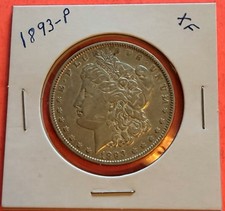 1893-P $1 MORGAN dollar.  Key Date.  Low Mintage Of 378,000.  VF/XF