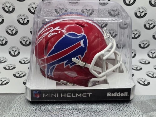 Josh Allen Signed Mini Helmet Buffalo Bills Throwback 1990s- 5 Star COA