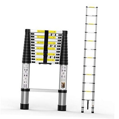 Telescoping Extension Ladder 12.5FT, Aluminum Telescopic Ladders with 12.5 FT