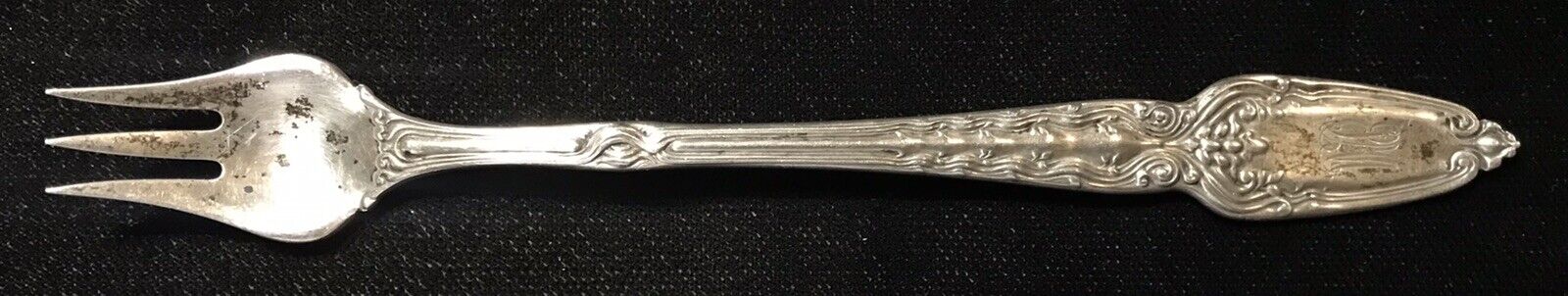 Sterling Silver Flatware - Tiffany Broom Corn Cocktail Fork Mono *Rarer Set