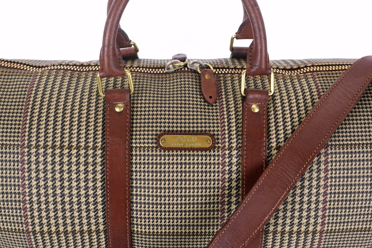 Vintage Polo Ralph Lauren Houndstooth Duffel Weekender Vintage Polo Ralph Lauren Houndstooth Duffel Weekender