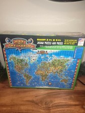 Great American Puzzle Factory Map Of The World 600 Large Pieces 24 X 36 New 2005