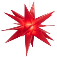Weihnachtsstern Rot Pvc 10 Led Warm Weiß Ø 35 Cm Timer Batterie Xmas-Stern