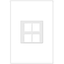 Adorne 1-Gang 4-Port Keystone Wall Plate, White (1-Pack)