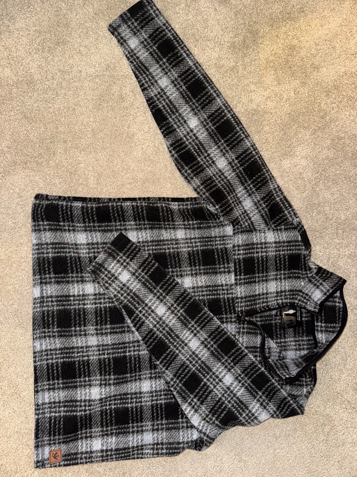 John Wayne 1/4 Zip Flannel Pattern Pullover - image 1