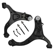 For 2007-2012 Hyundai Santa Fe 6PC Front Lower L&R Arms Ball Joint Tie Rods Kit 
