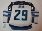 PATRIK LAINE SIGNED WINNIPEG JETS #29 ROAD JERSEY RARE LICENSED PROOF JSA COA — photo 1