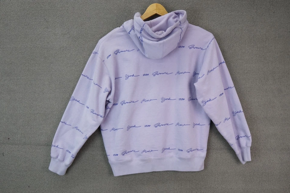 Sudadera con Capucha Supreme Script Rayas Púrpura Talla Mediana Foto 3 de 4