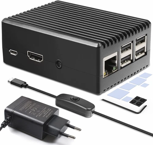 Miuzei Raspberry Pi 3 B+ Gehäuse Mit Netzteil Raspberry Pi 3B Gehäuse Aluminium 