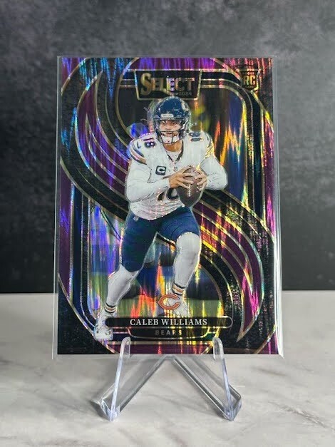 🔥2024 Select Caleb Williams Purple Shock Prizm /360 Premier Level #114🔥