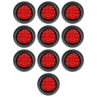 10PCS 2.5" Inch Red Round Trailer LED Lights Waterproof 13 LED w/ Grommets 12V
