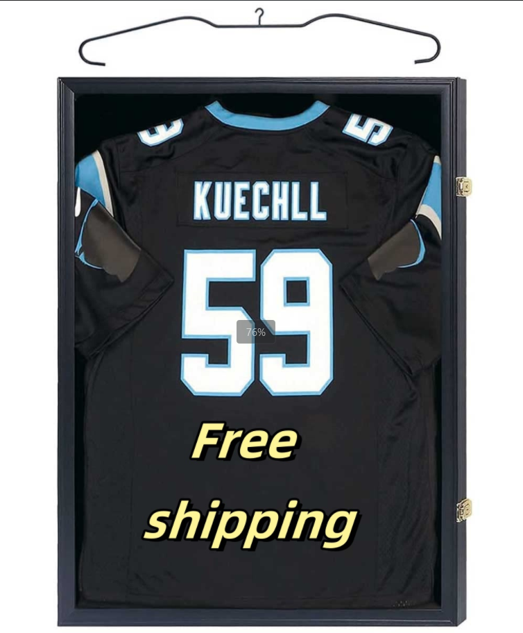 Black Jersey Frame Display Case  with 98% UV Protection Acrylic and Hanger-image