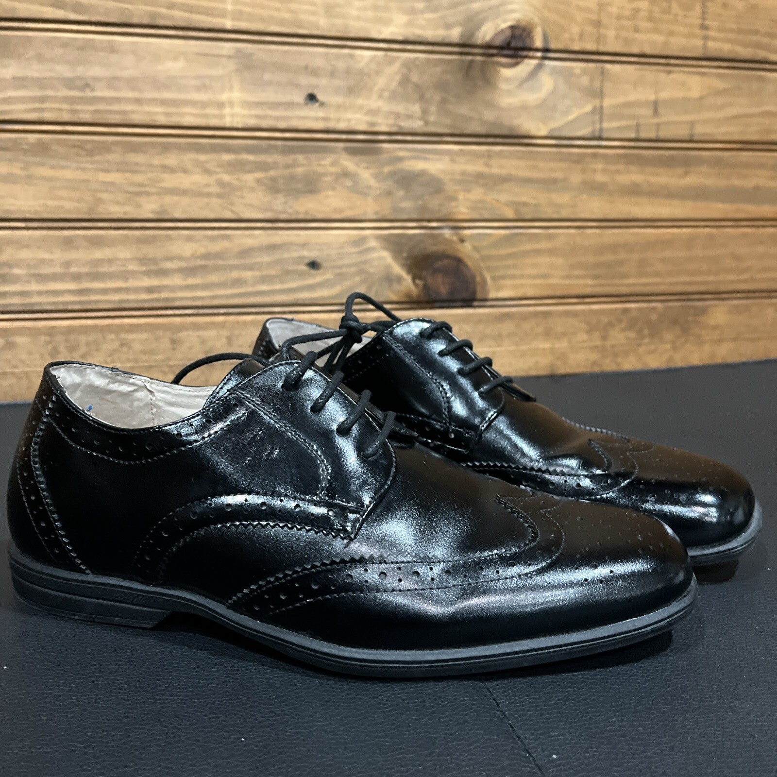 SAOLA Scarpe Florsheim Oxford per bambini taglia 5M nere in pelle scarpe eleganti