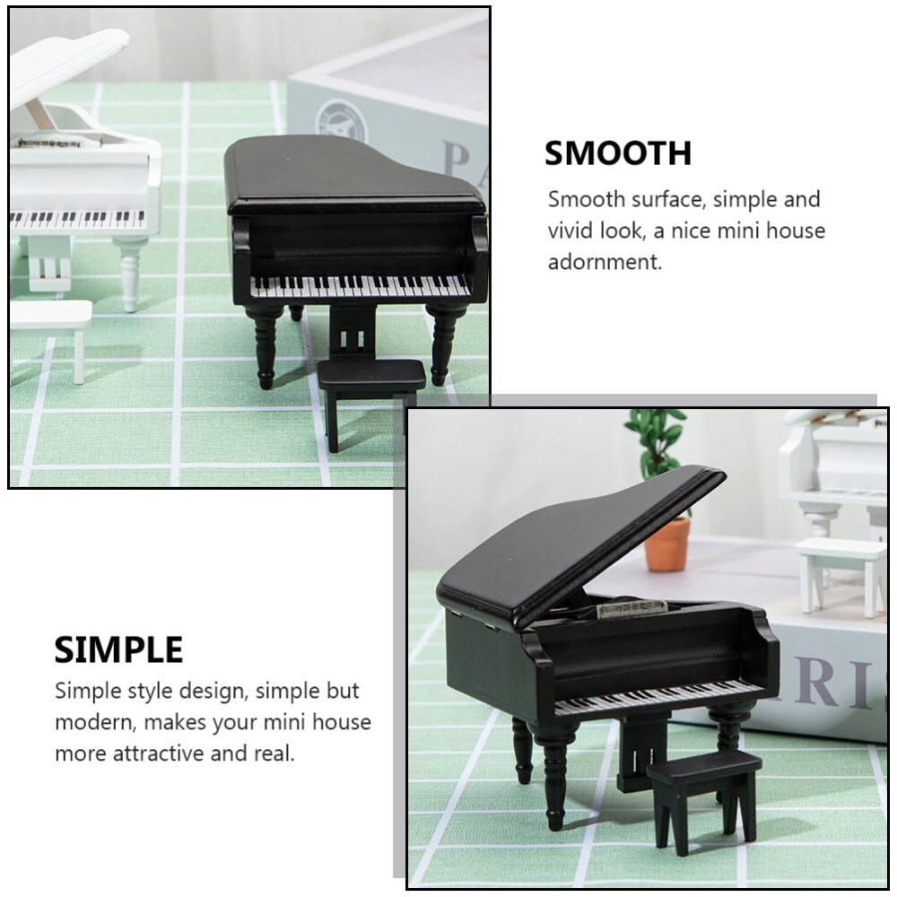 Grand Piano Stand Micro Landscape Models Decor Furniture Tiny House