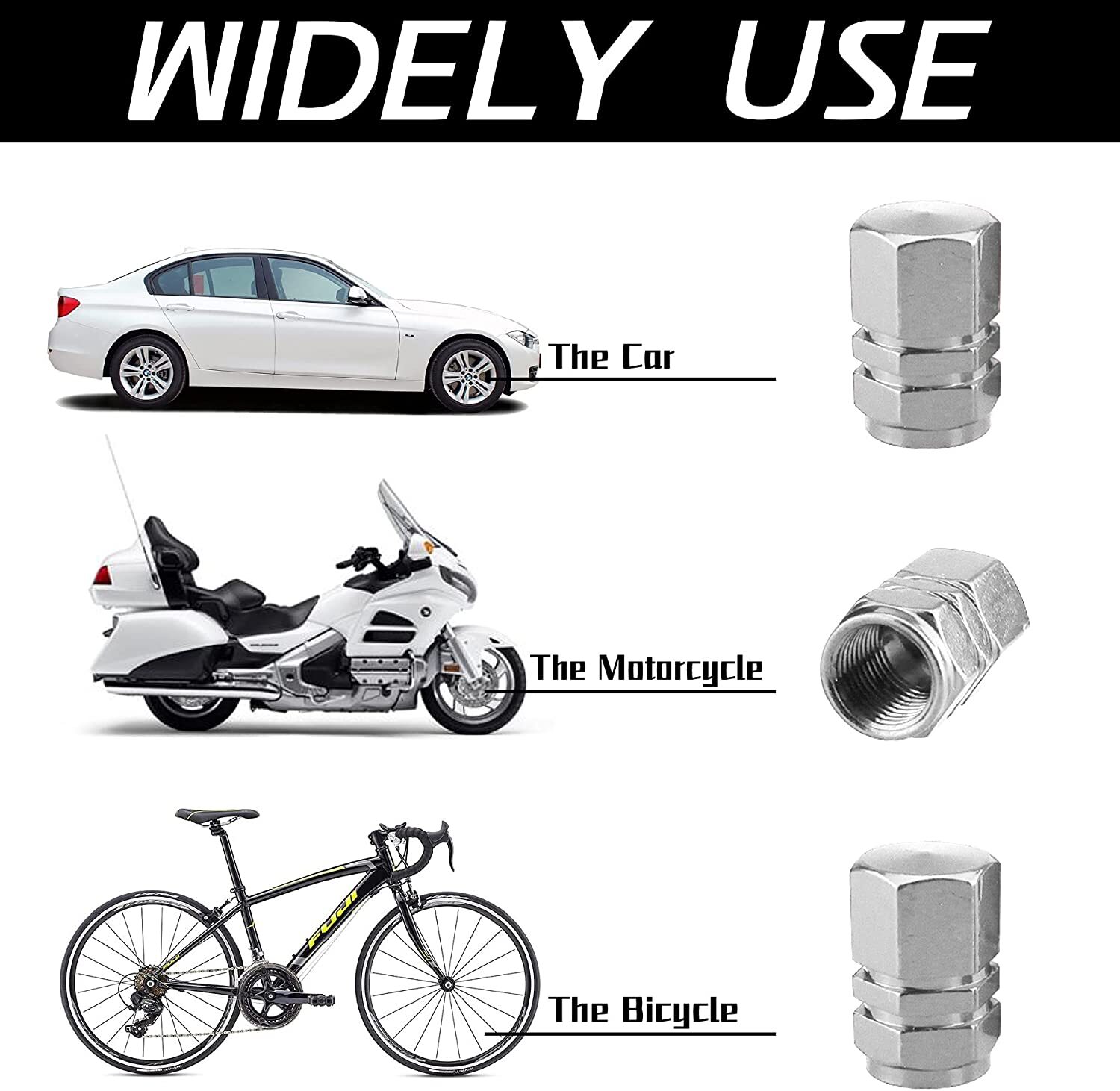 4X Silver Aluminum Metal Wheel Tire Valve Stem Air Caps Covers for Dodge	Durango