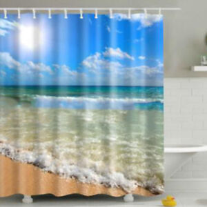 Beach Theme 3d Shower Curtain, Are Cloth Shower Curtains Waterproof