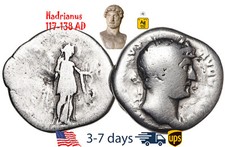 Ancient Roman Empire Coin Silver Denarius Hadrian 117 - 138 AD Authentic #19038