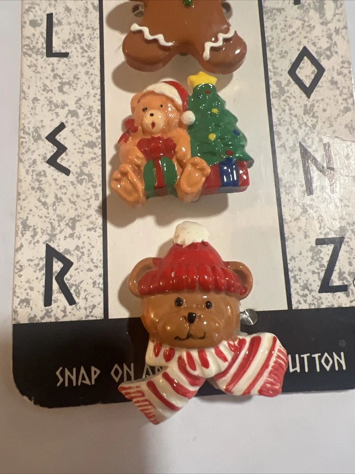 Vtg 90s Killer Button Covers Holiday Christmas Winter Gingerbread Man. New - Image 4 of 4