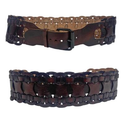 2326 Women\'s Wide Leather Belt, Brown CBGELRT Wide Leather Belt for Women Plus Size Elastic  main image 4