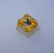 Handmade Artisanal Resin Black Butterfly On Gold Keycap For Mechanical Keyboard