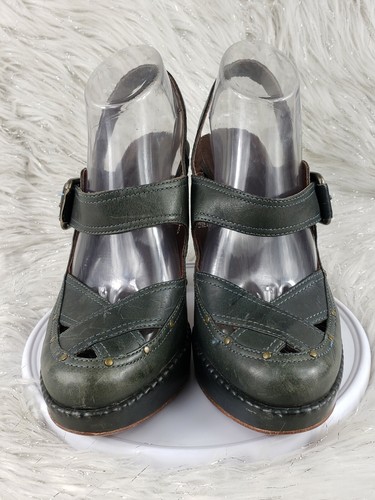 Frye Boots Goldie Slingback Womens Stone Blue Leather Shoes Size 9.5 M - Picture 3 of 6