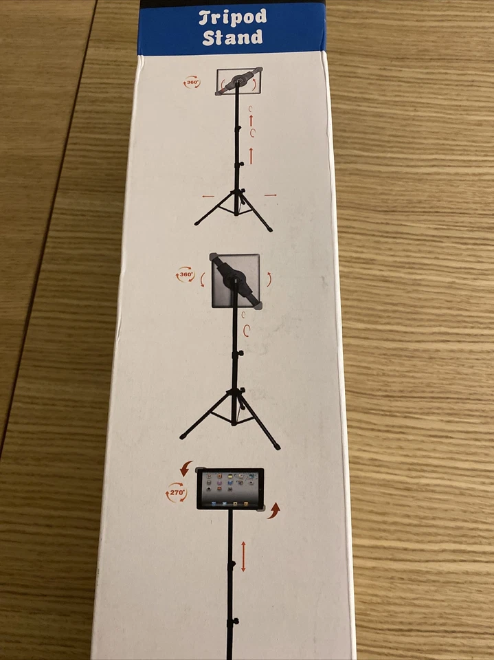 Foldable Portable Tripod Stand Holder Mount For Apple Ipad, Samsung 7-12” - Image 3 of 4