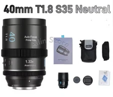 SIRUI S35 40mm T1.8 1.33x Auto Focus Prime Cine Lens for Fuji Nikon Sony M4/3