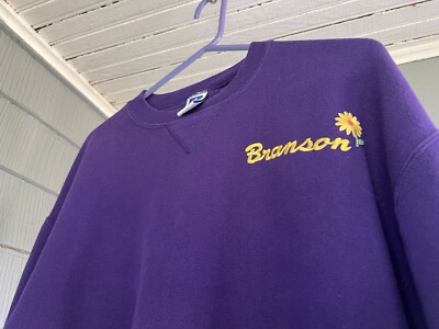 VTG Branson Missouri Crewneck USA Embroidered Flowers Russell Athletic Tourist