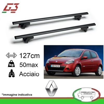Box Baule Tetto Auto Per Renault Clio Effetto CARBONIO Portapacchi OMOLOGATO TÜV